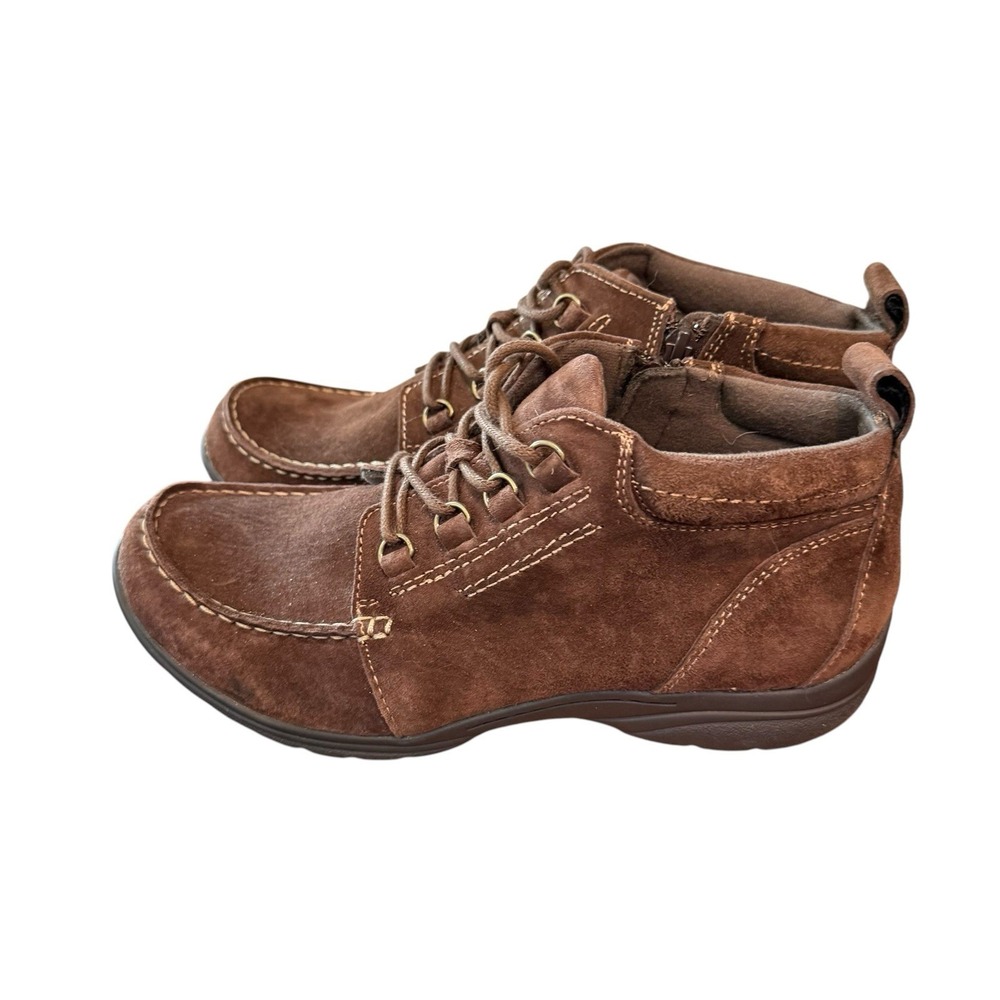 Earth Origins Diane Ankle Boot Brown Suede Size 9.5 Hiking Walking EUC